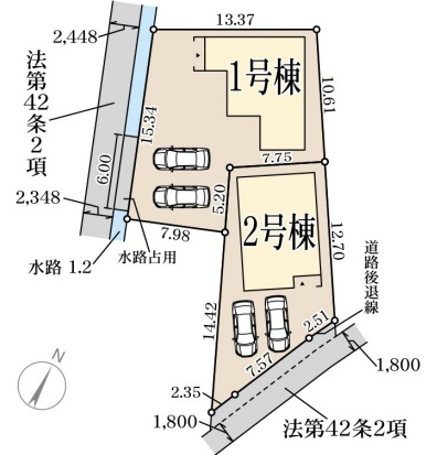 守山市小島町　第1期　新築一戸建ての区画図|全2区画