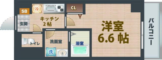 【間取り】 | RISE NAKANOSHINBASHI | 1Kのお部屋。