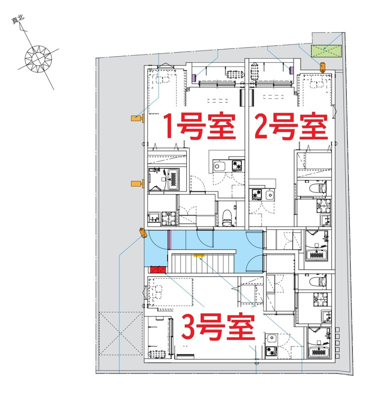 府中市住吉町４丁目のアパートの区画図
