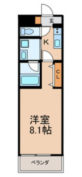 アテナ宮本の間取り|反転タイプです。