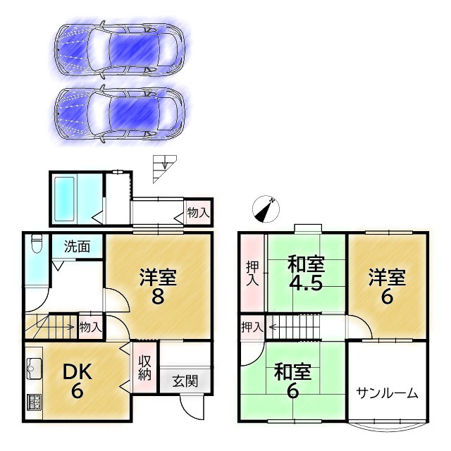 岩倉忠在地町 中古テラスの間取り