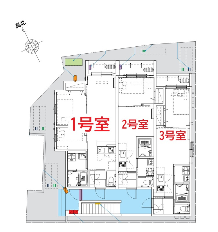 府中市住吉町４丁目のアパートの区画図