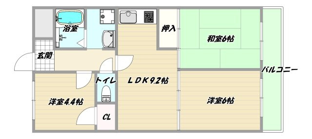 大阪市淀川区十八条２丁目の賃貸マンションの間取り