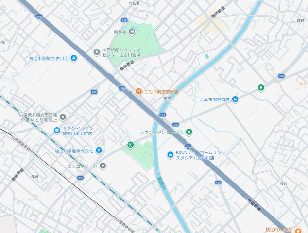 加古川市尾上町安田　　　山陽電鉄「浜の宮駅」徒歩18分の地図