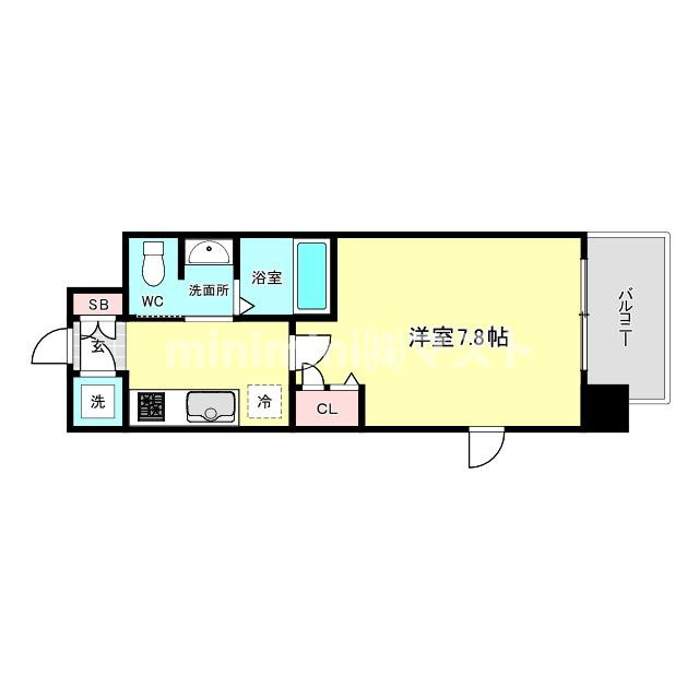 レジュールアッシュ南堀江の間取り