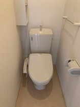 落ち着いた色調のトイレです