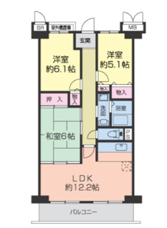 【間取り】 | レーベンハイム西川