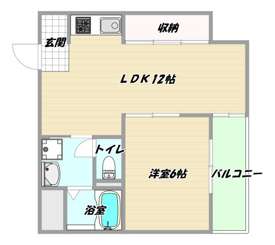 大阪市淀川区木川東３丁目の賃貸マンションの間取り