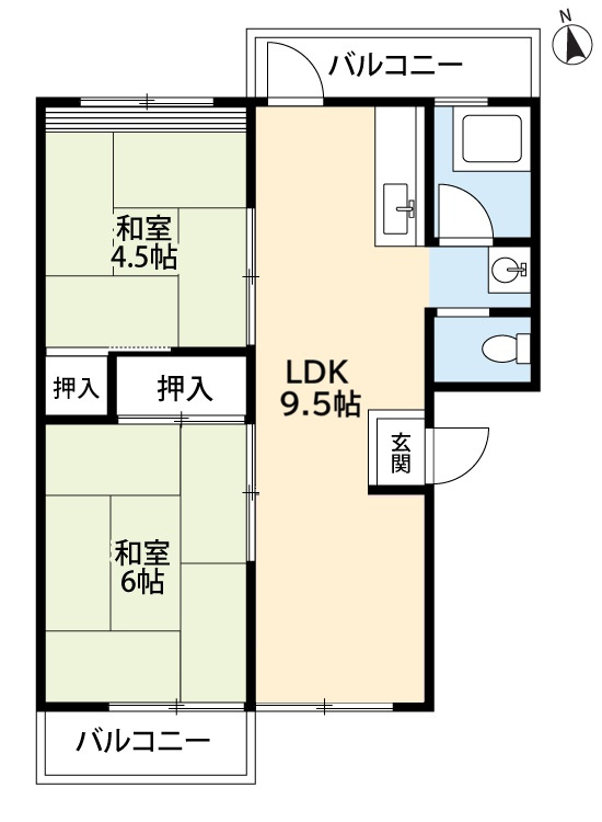 厚生年金住宅 B棟の間取り|間取図