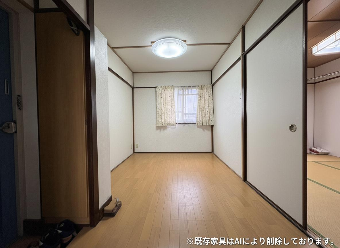 厚生年金住宅 B棟の居間・リビング|LDK　※既存家具はAIで削除しております。
