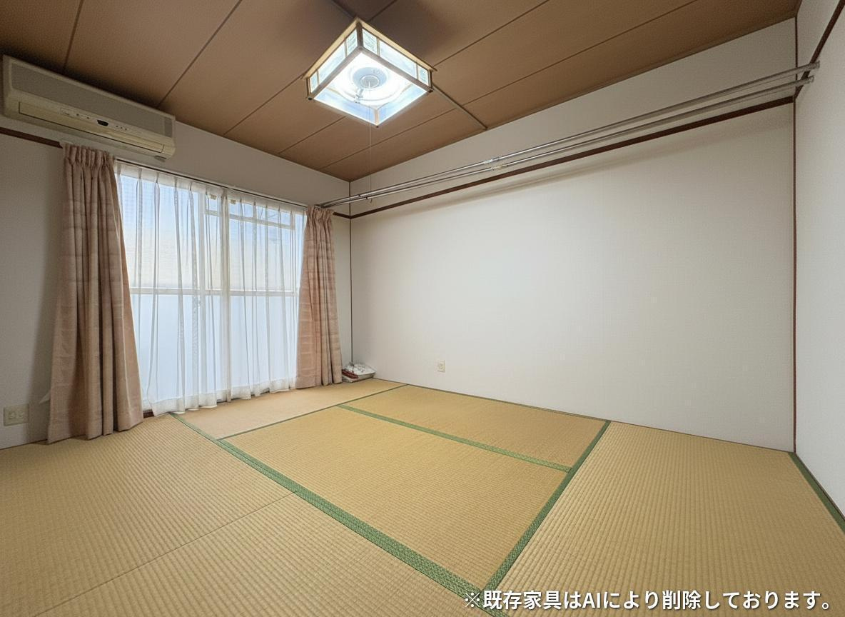 厚生年金住宅 B棟の和室|和室 6帖　※既存家具はAIで削除しております。