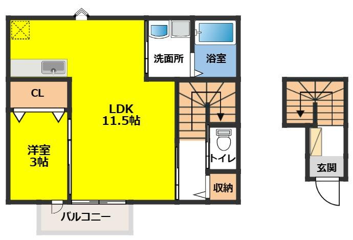 プランドール中央通Ａ棟の間取り