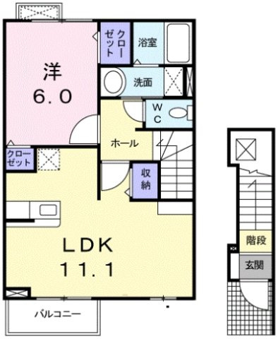 グランツひばりヶ丘Bの間取り