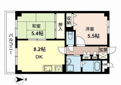 フレミール上マンションⅡの間取り