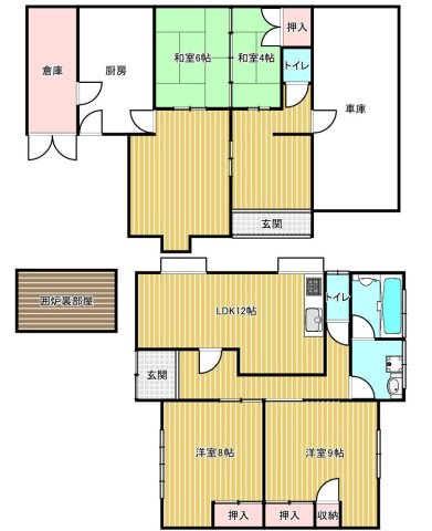 四箇6丁目住宅付き店舗の間取り