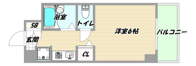 大阪市東淀川区東中島２丁目の賃貸マンションの間取り