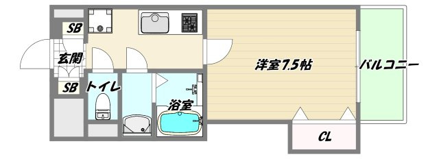 大阪市淀川区三国本町１丁目の賃貸マンションの間取り