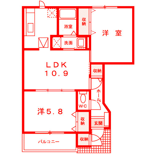横浜市泉区中田東２丁目のアパートの間取り