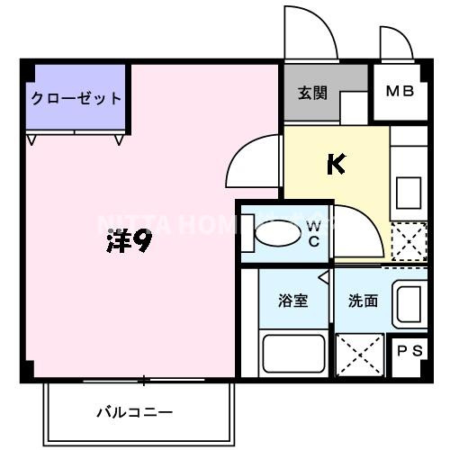 スカイハイツの間取り|最上階の角部屋＊女性の方の一人暮らしにもオススメ◎