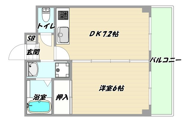 大阪市淀川区西三国１丁目の賃貸マンションの間取り