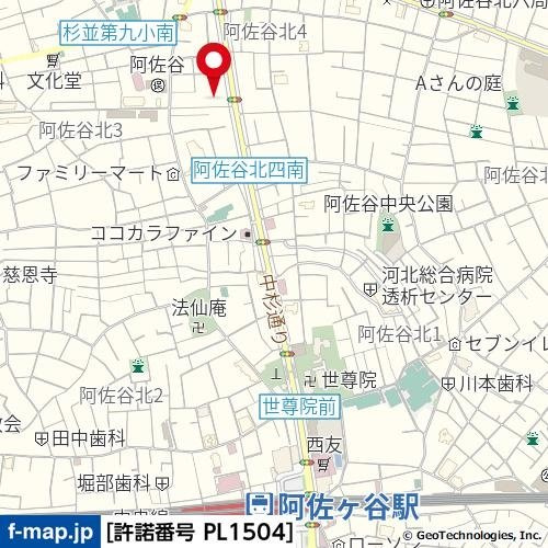 エクセリア阿佐ケ谷の地図