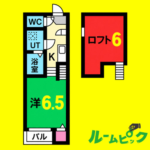 アインス グリュック　名古屋市賃貸　仲介手数料無料の間取り