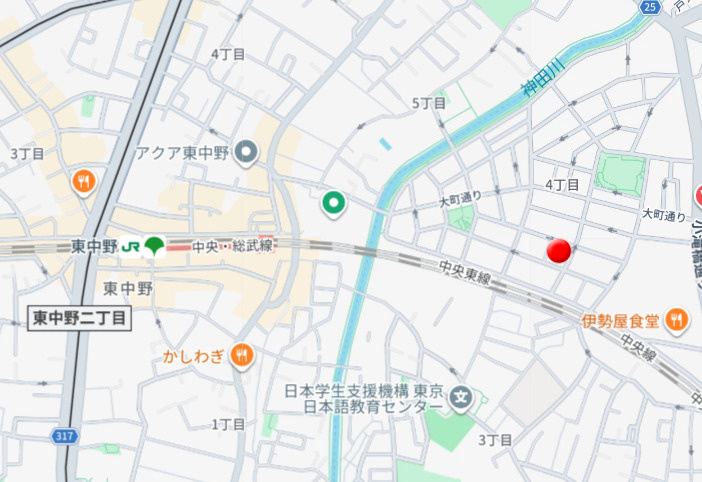 シンシア東中野の地図