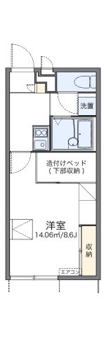 レオパレステイルザウエストの間取り