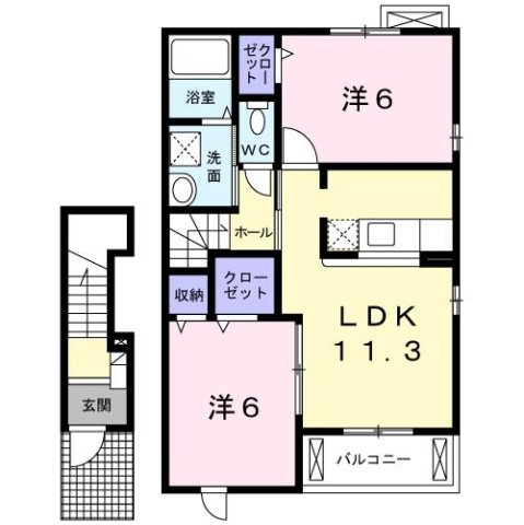 クローヴＢ棟の間取り