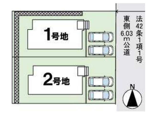 奈良市神功３丁目の新築一戸建 全２区画の区画図|全体区画図