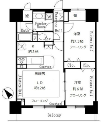 サンクレール荒川ブランガーデンの間取り