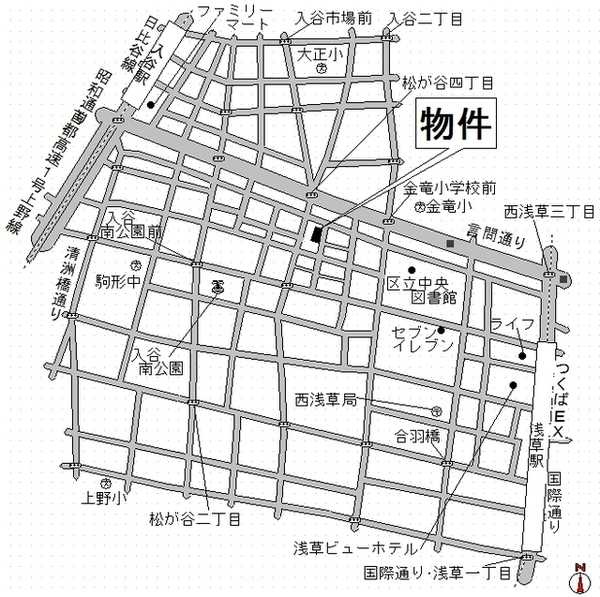 ファインクレスト入谷の地図
