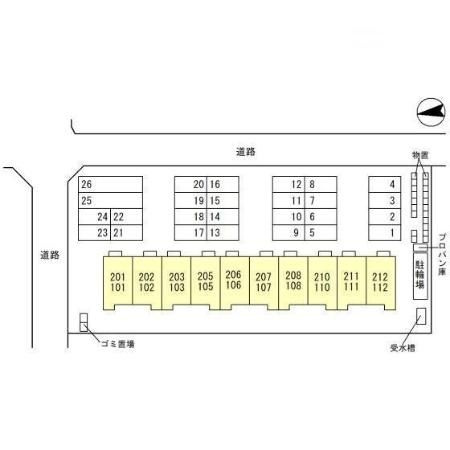 D-ROOM水落町の区画図