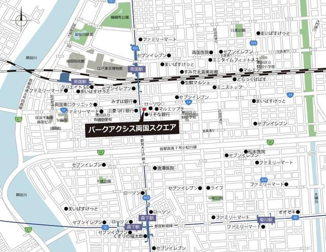 パークアクシス両国スクエアの地図