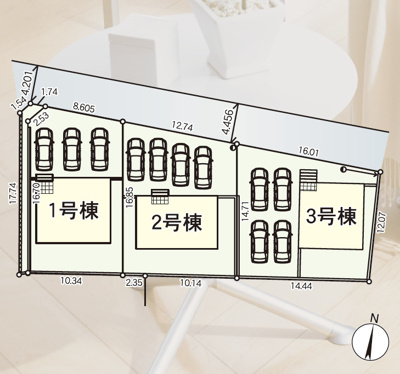 【区画図】 | Cradle garden　相馬市中野第７　１号棟