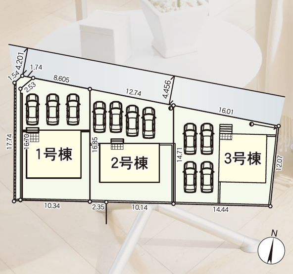 【区画図】 | Cradle garden　相馬市中野第７　３号棟