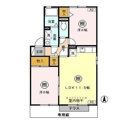 【間取り】 | ツインパティオ　Ａ/Ｂ