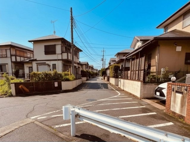柏市布施　中古戸建の前面道路含む現地写真