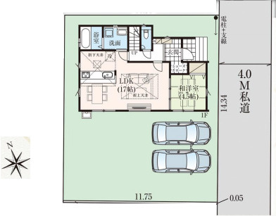 上尾市藤波　2期　新築一戸建て　グラファーレ　01の区画図|1号棟