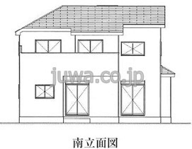 【新築分譲住宅】川越市砂久保の外観パース|南立面図