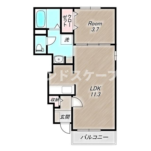 エアリーⅠの間取り|高崎、前橋のお部屋探しはエンドスケープまで！お客様の理想お聞かせ下さい♪