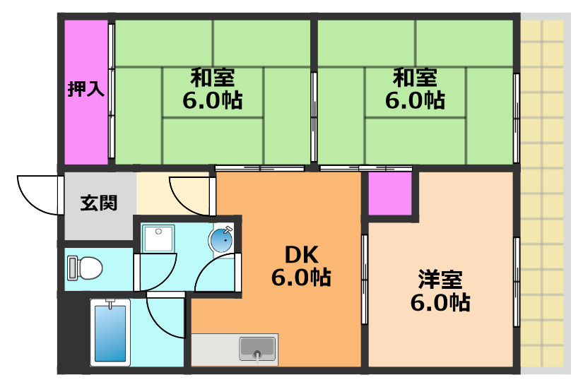 サンワロイヤルマンション2号館の間取り