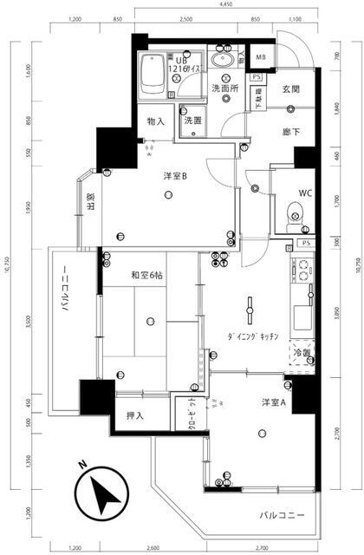 【間取り】 | マイキャッスル不動前Ⅱ