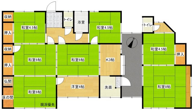 里見平家貸戸建の間取り