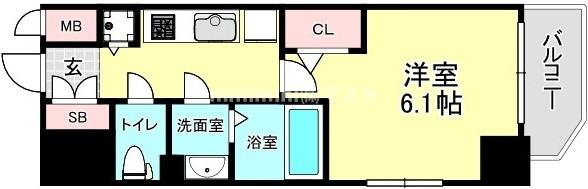 エスリード難波ザ・ブライトの間取り