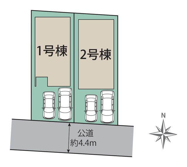 春日市紅葉ヶ丘東1丁目第1-2棟（1号棟）の区画図|配置図
