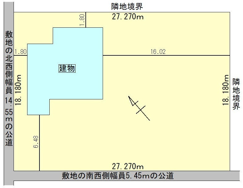 北見市端野町二区２８４番地１５　中古売家の区画図