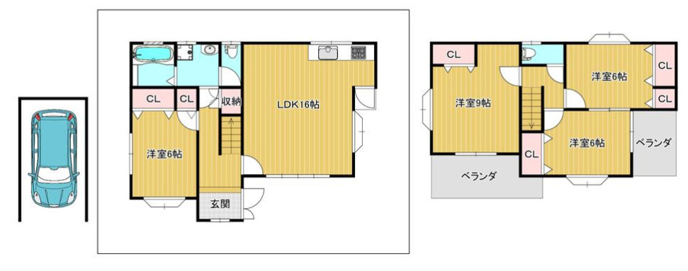 箕面市桜ヶ丘４丁目　中古戸建の間取り