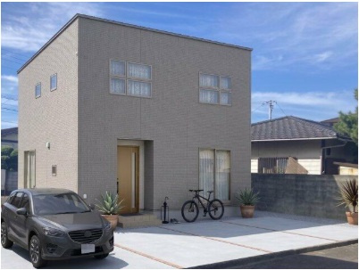 丸亀市　土器町西④　太陽光つきオール電化住宅の外観パース