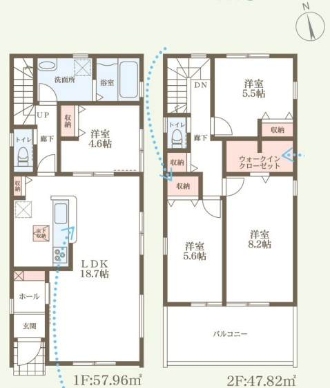 綾部市広小路　新築一戸建ての間取り|1号地